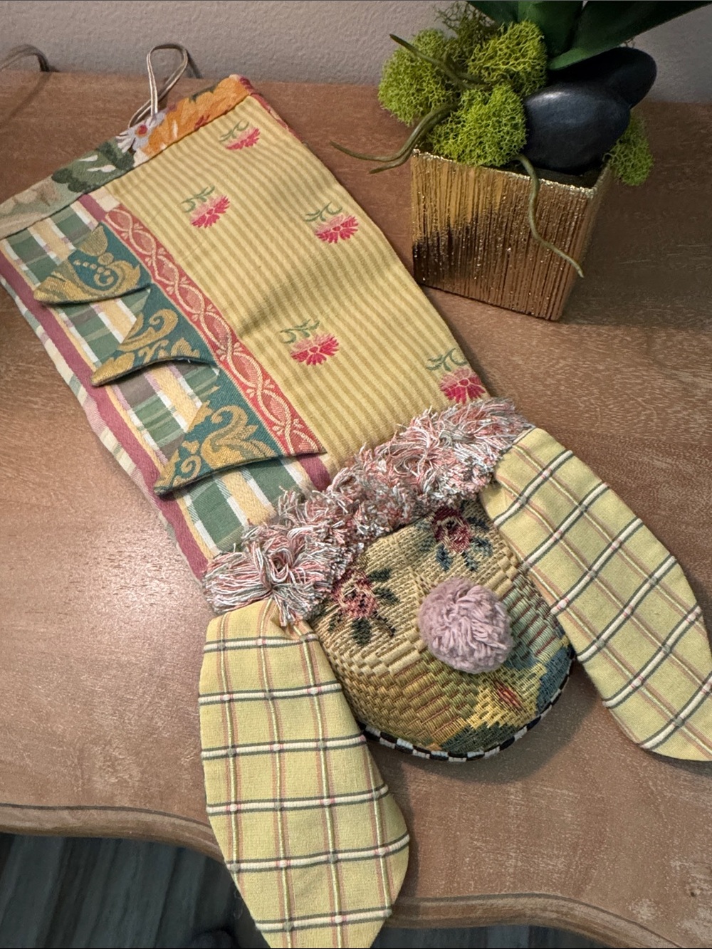 Retired, Collectible MacKensie-Childs Tapestry Fabric Bunny Pot Holder